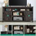 Rustic TV Stand with Sliding Door & Cabinets Media Console for TVs up to 65