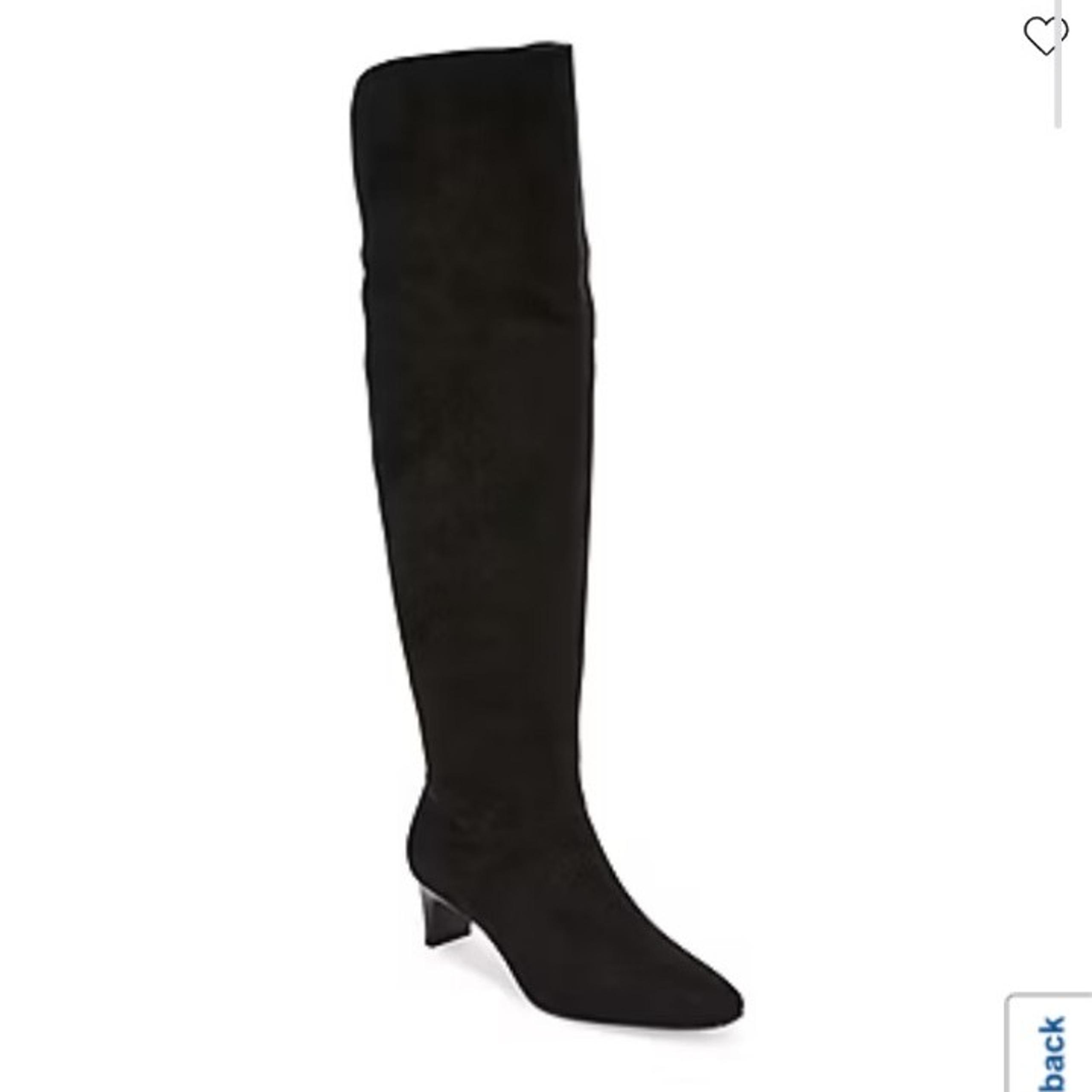 Worthington Womens Palmetto Stacked Heel Over the Knee Boots Black