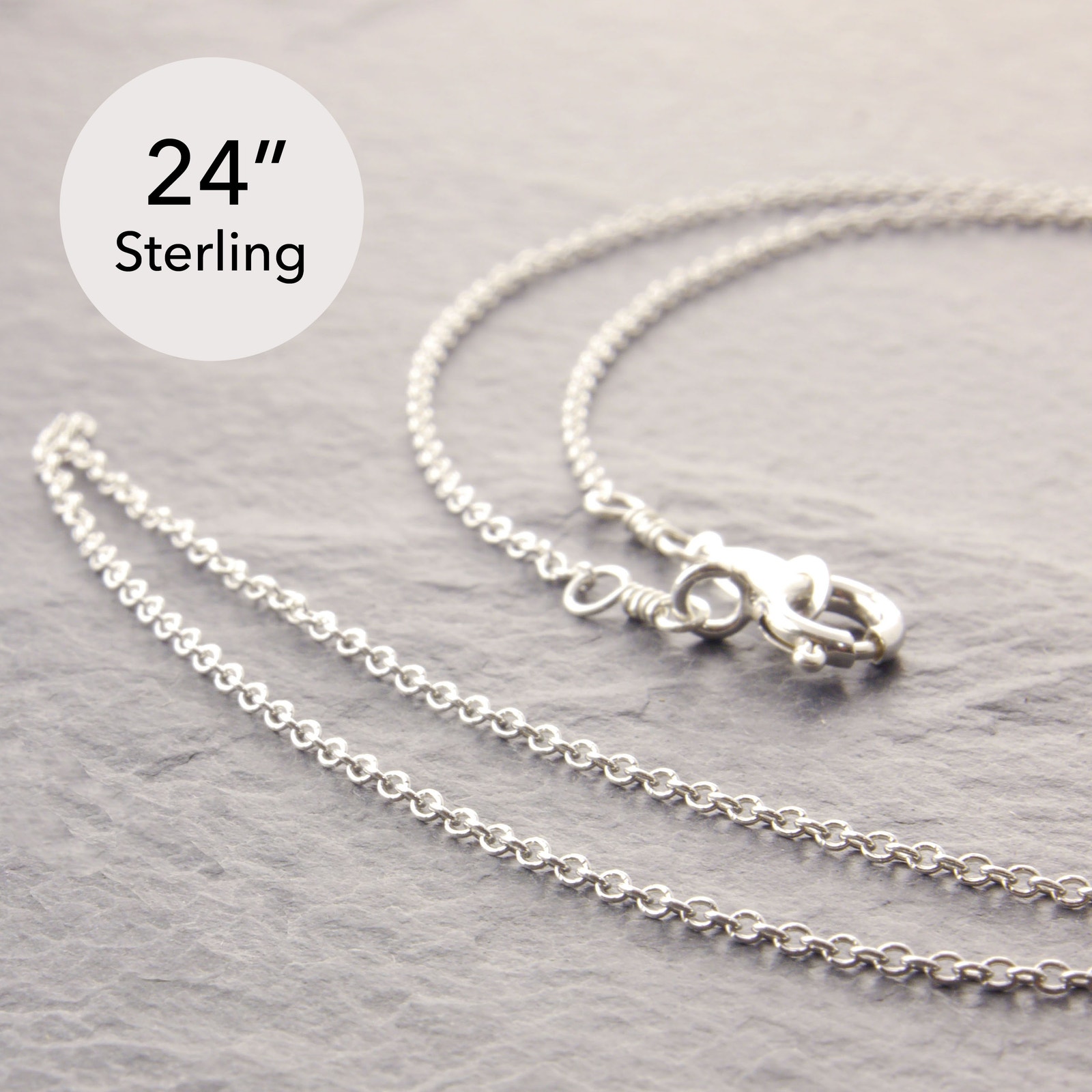 NEW 24” Dainty Chain Necklace, silver delicate chain, thin necklace (34-1sd-sp)