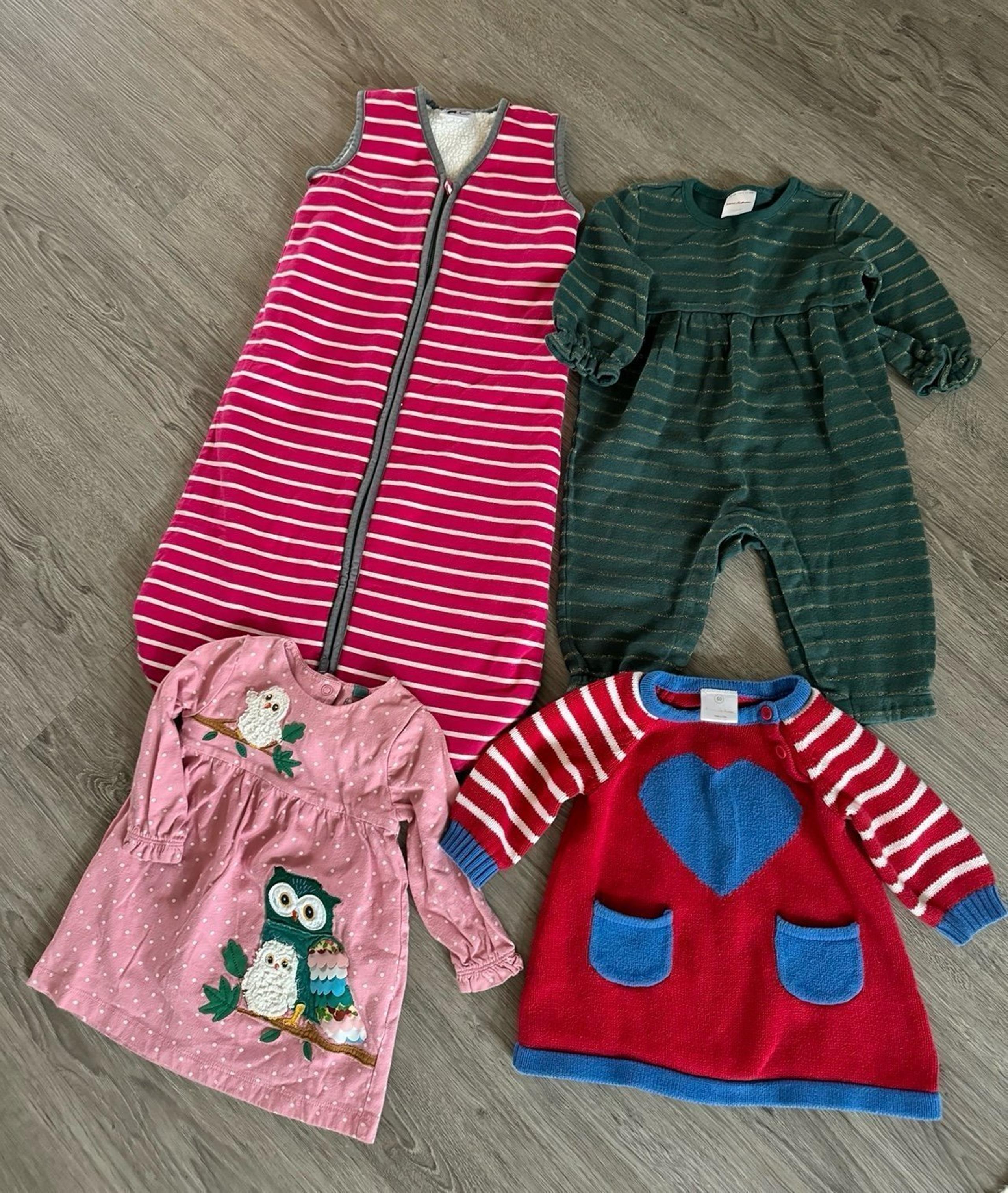 Hanna Andersson Sleep Sack, Longsleeve Romper, Knit Dress & MB Owl Dress 3-12mth