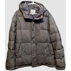 Lucky Brand Wool Coat Adult Size XL Dark Gray Zip Up Hooded Unisex