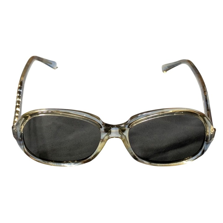 Vtg American Optical Oversized Sunglasses Gray w/ Hints of Blue Frame Retro 140