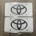 Toyota white Brand New Front Vanity Metal Plate Frame Holder (2 Pack)