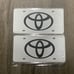 Toyota white Brand New Front Vanity Metal Plate Frame Holder (2 Pack)