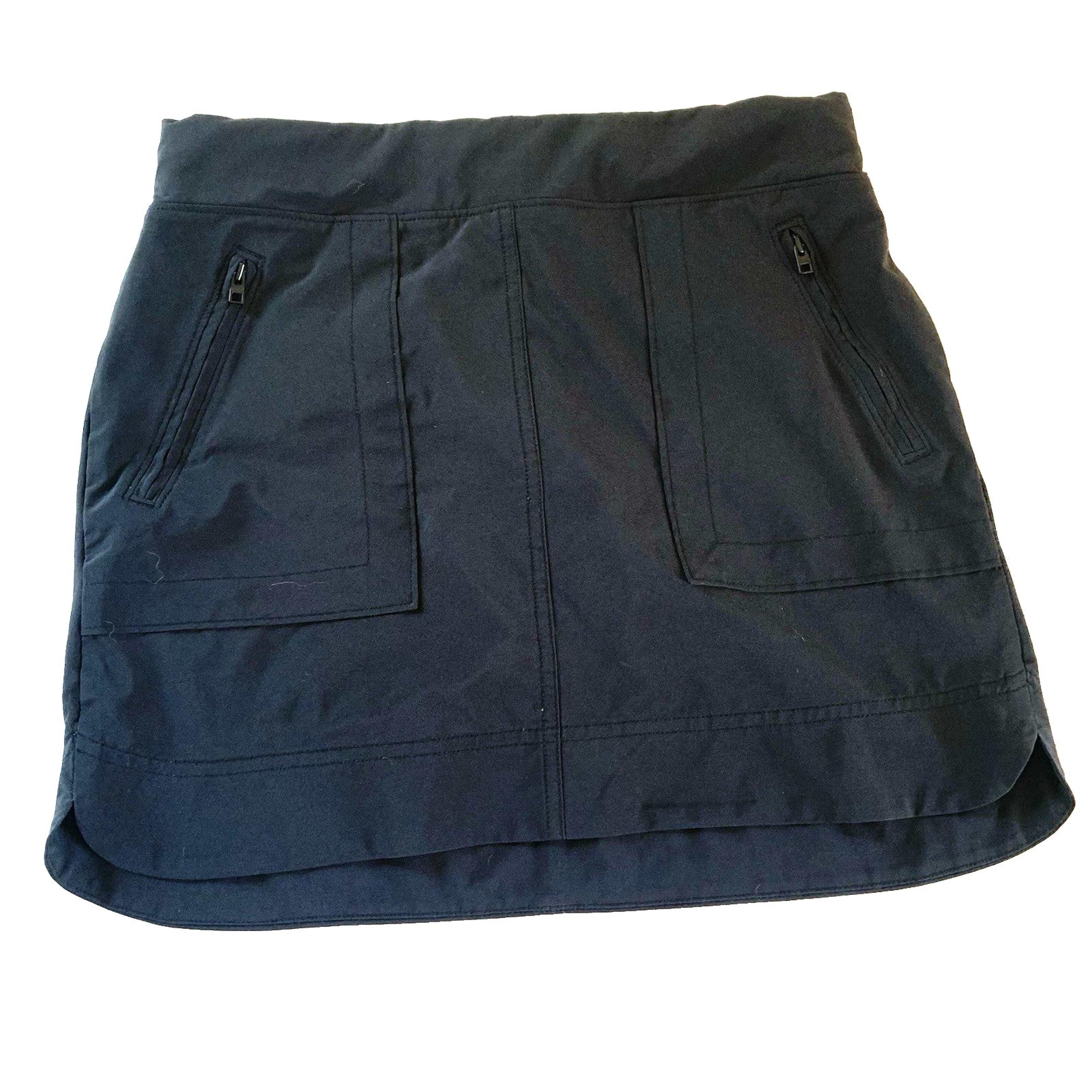 Athleta Women's Black Skirt in Size 6 Lightweight Stretch Golf Zip Close Pockets