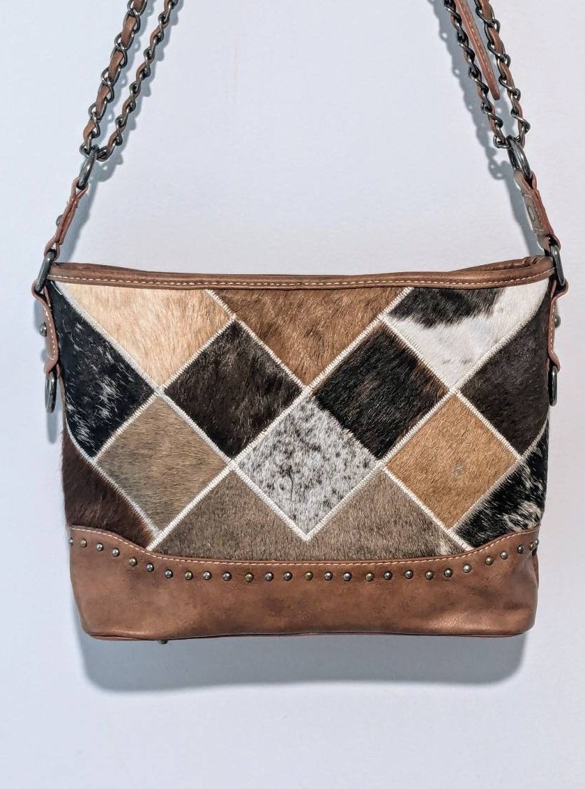 Trinity Ranch Brown Cowhide Crossbody Bag