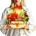 Pop Up Christmas Cards with Music & Lights, 11 inch Christmas Flower Bouquet