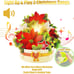 Pop Up Christmas Cards with Music & Lights, 11 inch Christmas Flower Bouquet