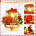 Pop Up Christmas Cards with Music & Lights, 11 inch Christmas Flower Bouquet
