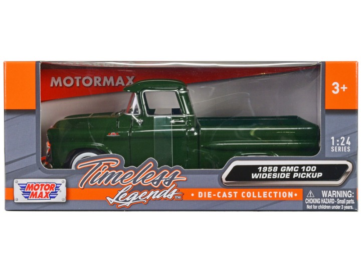 1958 GMC 100 Wideside Pickup Truck Green Timeless Legends Series 1/24 Diecast