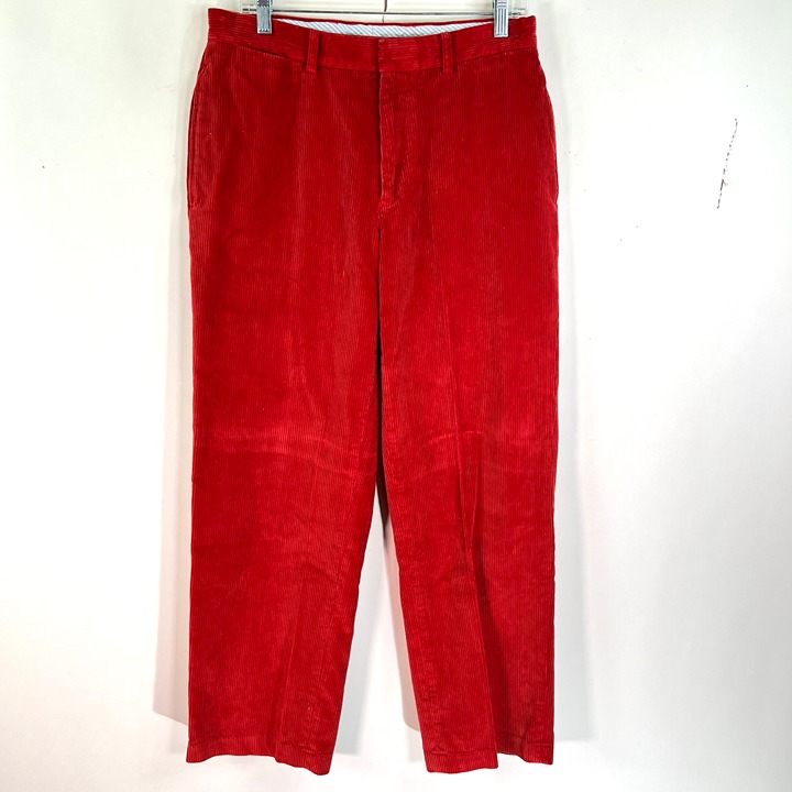 Tommy Hilfiger Corduroy Baggy Straight Leg Pants Size 32/30 Red