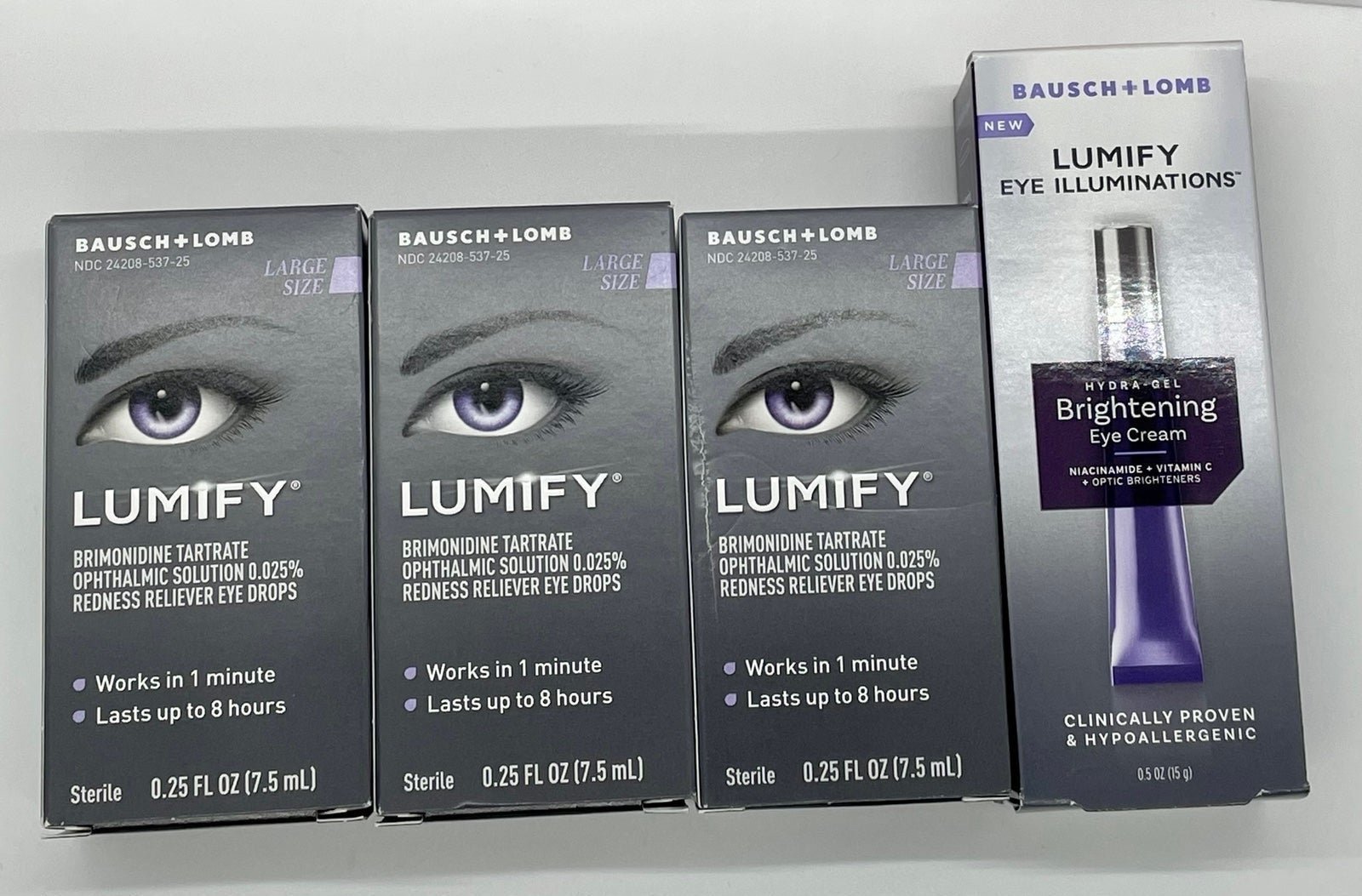 Lumify Eye Drops x 3 Large & Eye Cream