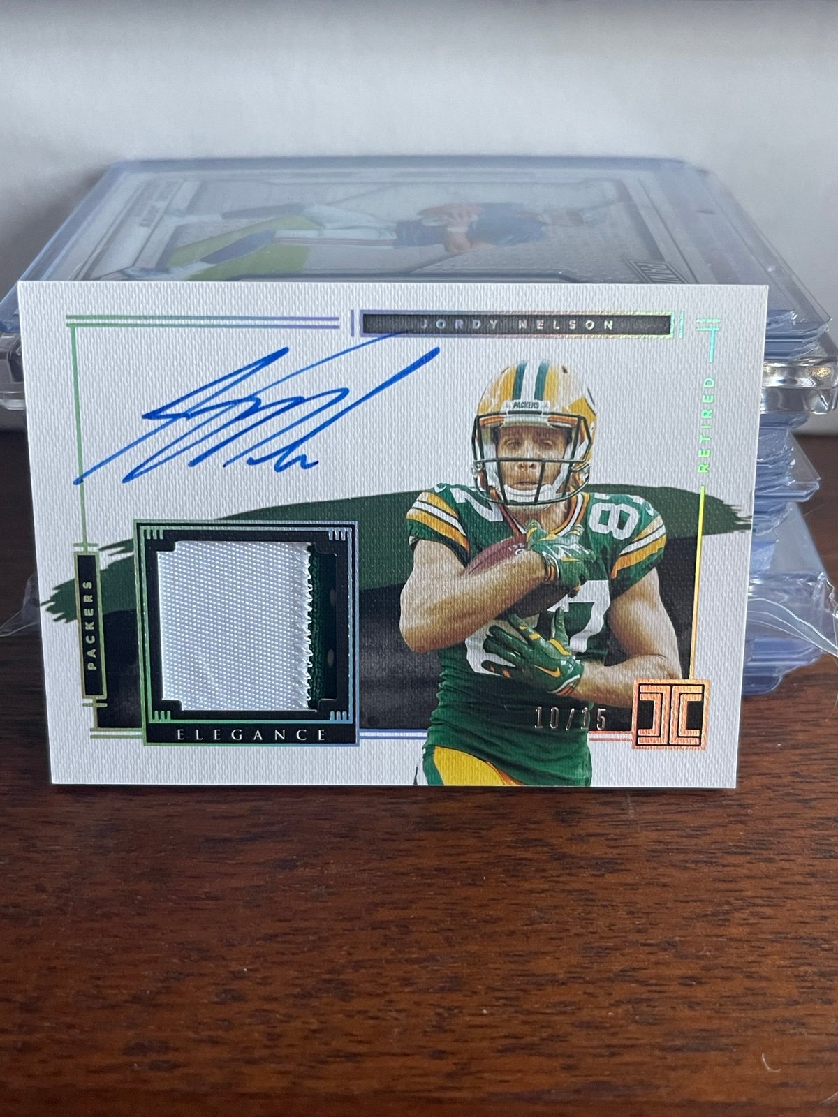 2021 Impeccable Jordy Nelson 2-Color Patch/Auto 10/15