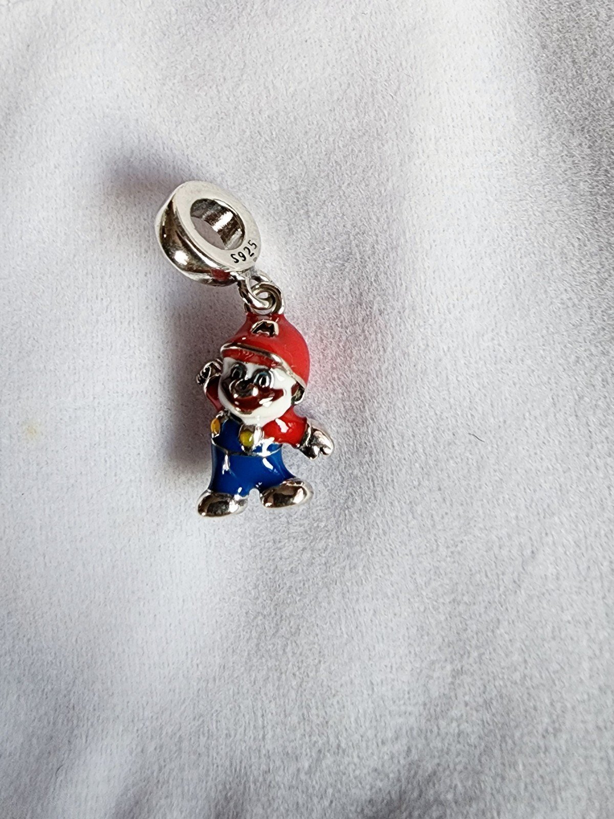 New sterling silver super Mario dangle charm for jewelry / Pandora like bracelet