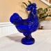 Vintage Mosser/ Westmoreland Mould Glass Standing Rooster Cobalt Blue