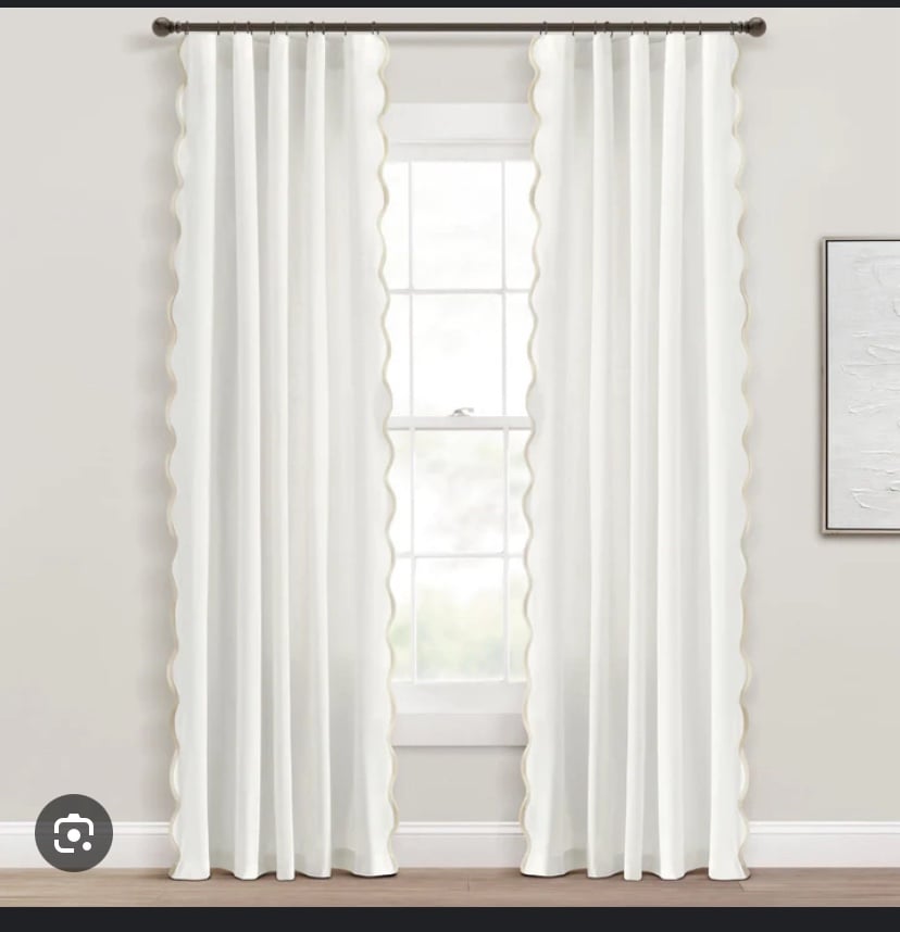 New Linen Lush Decor Coastal Chic Scallop Edge Curtains 2