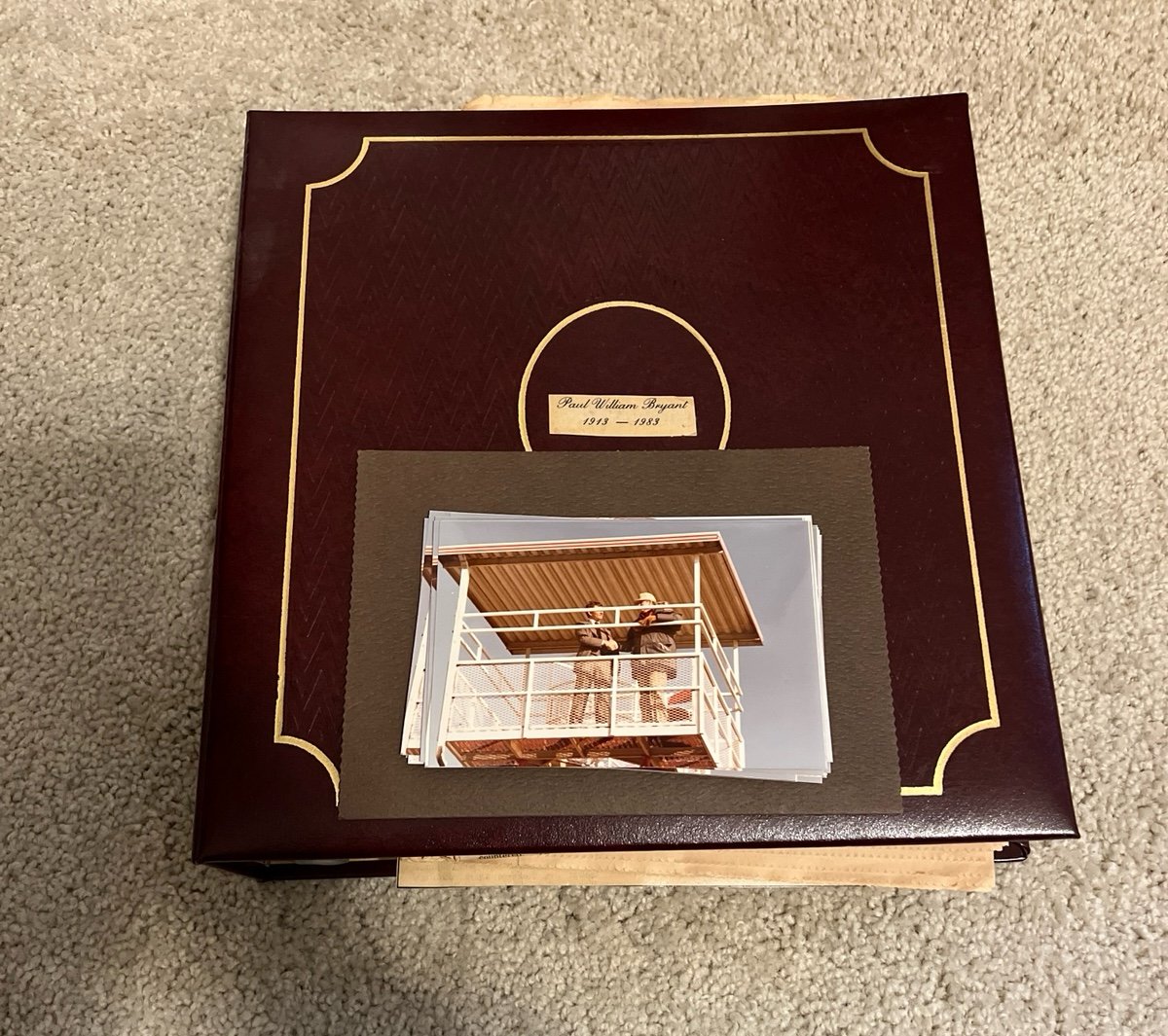 Paul Bear Bryant Memory Book Collection