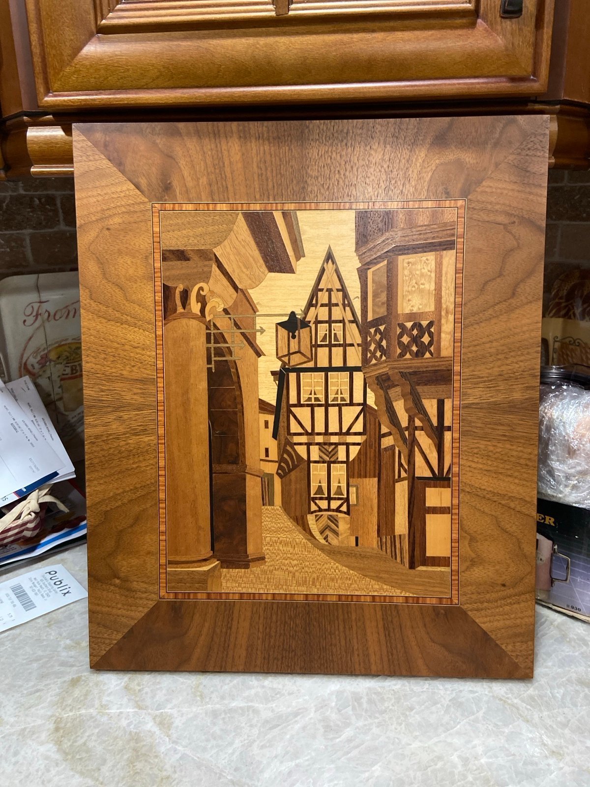 Authentic German Wood Inlaid Village