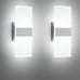 2 Pack Modern Wall Sconces Mounted Lights 12W 6000K Cool White Acrylic