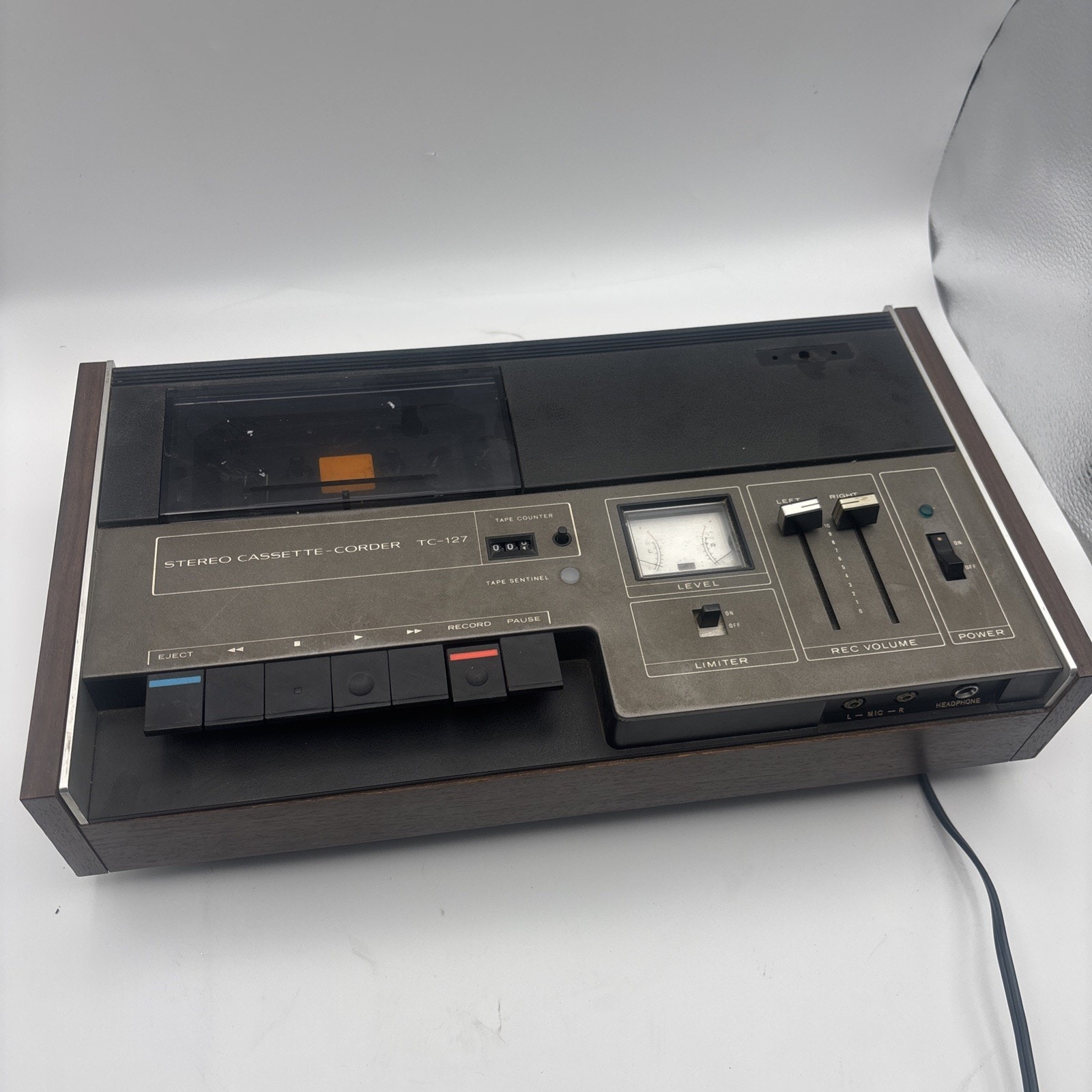 Sony TC 127 Cassette Player Recorder EATING TAPE Parts/ Repair As Is