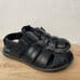 NWOB Ecco Chander Mens Black Leather Adjustable Strap Slip On Sandal 41/7.5-8