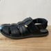 NWOB Ecco Chander Mens Black Leather Adjustable Strap Slip On Sandal 41/7.5-8
