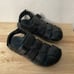 NWOB Ecco Chander Mens Black Leather Adjustable Strap Slip On Sandal 41/7.5-8
