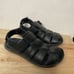 NWOB Ecco Chander Mens Black Leather Adjustable Strap Slip On Sandal 41/7.5-8