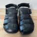 NWOB Ecco Chander Mens Black Leather Adjustable Strap Slip On Sandal 41/7.5-8