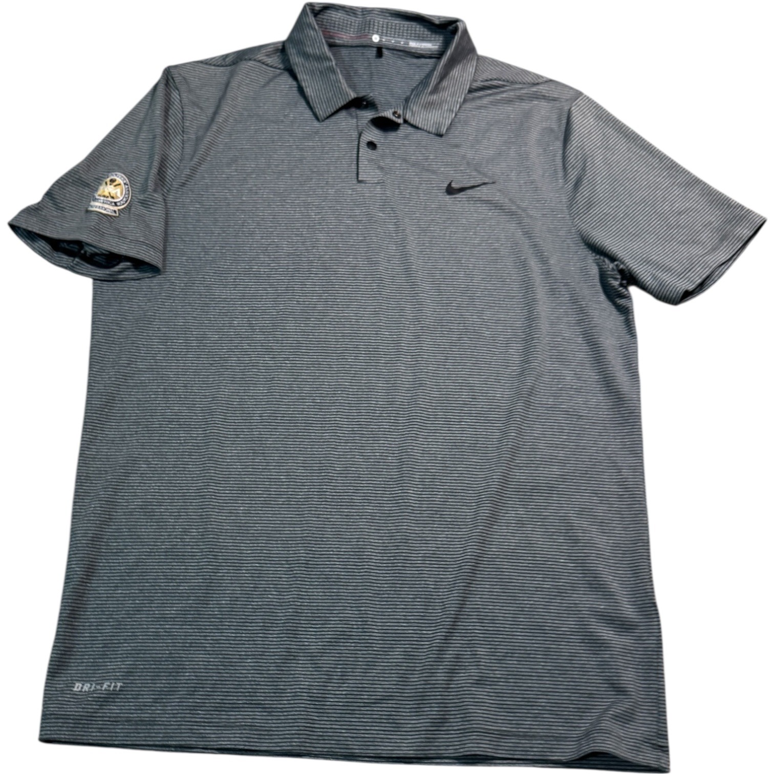 Nike Dri-FIT Tiger Woods Collection PGA Golf Polo Shirt - Gray Stripe Men's M TW