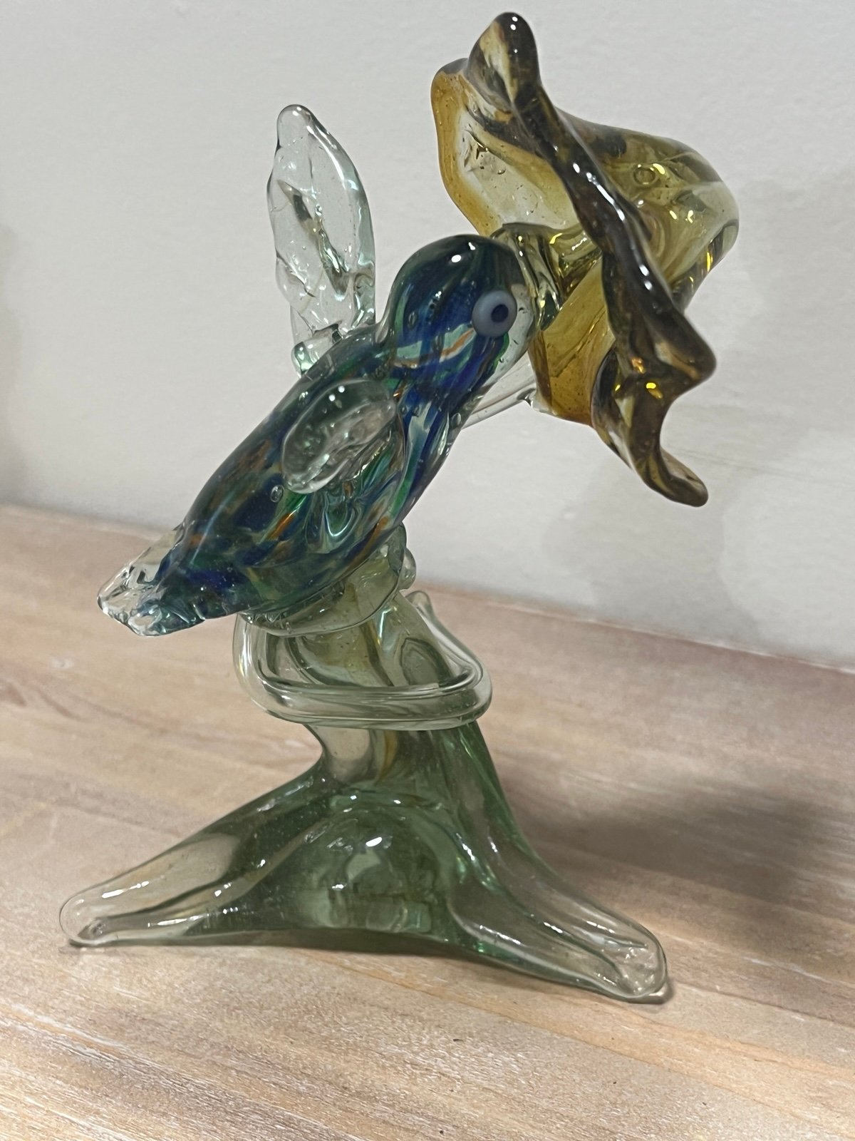 One of a kind-Vintage 1960’s Murano Art Glass Hummingbird Figurine Collectible