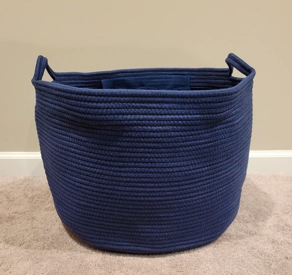 New Extra Large Blanket Basket, Cotton Rope Basket for Toys, Woven Laundry Baske