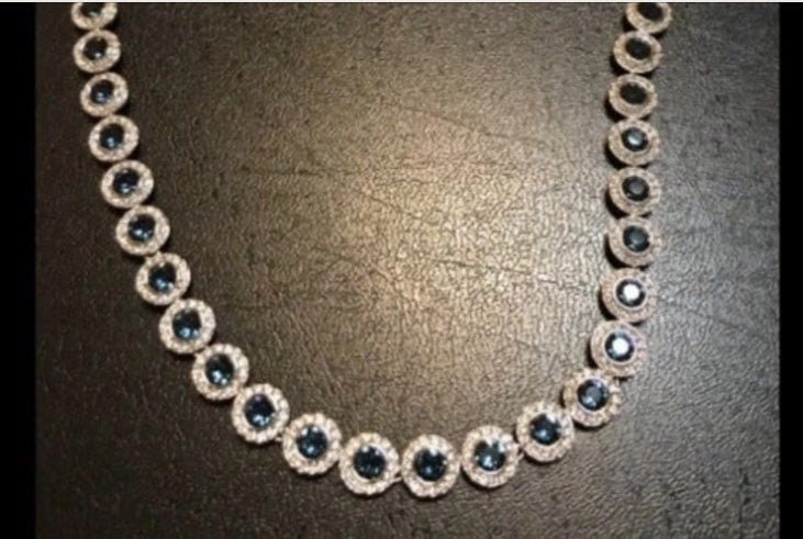 Swarovski ANGELIC NECKLACE Blue RHODIUM PLATED 15.50 Sold Out
