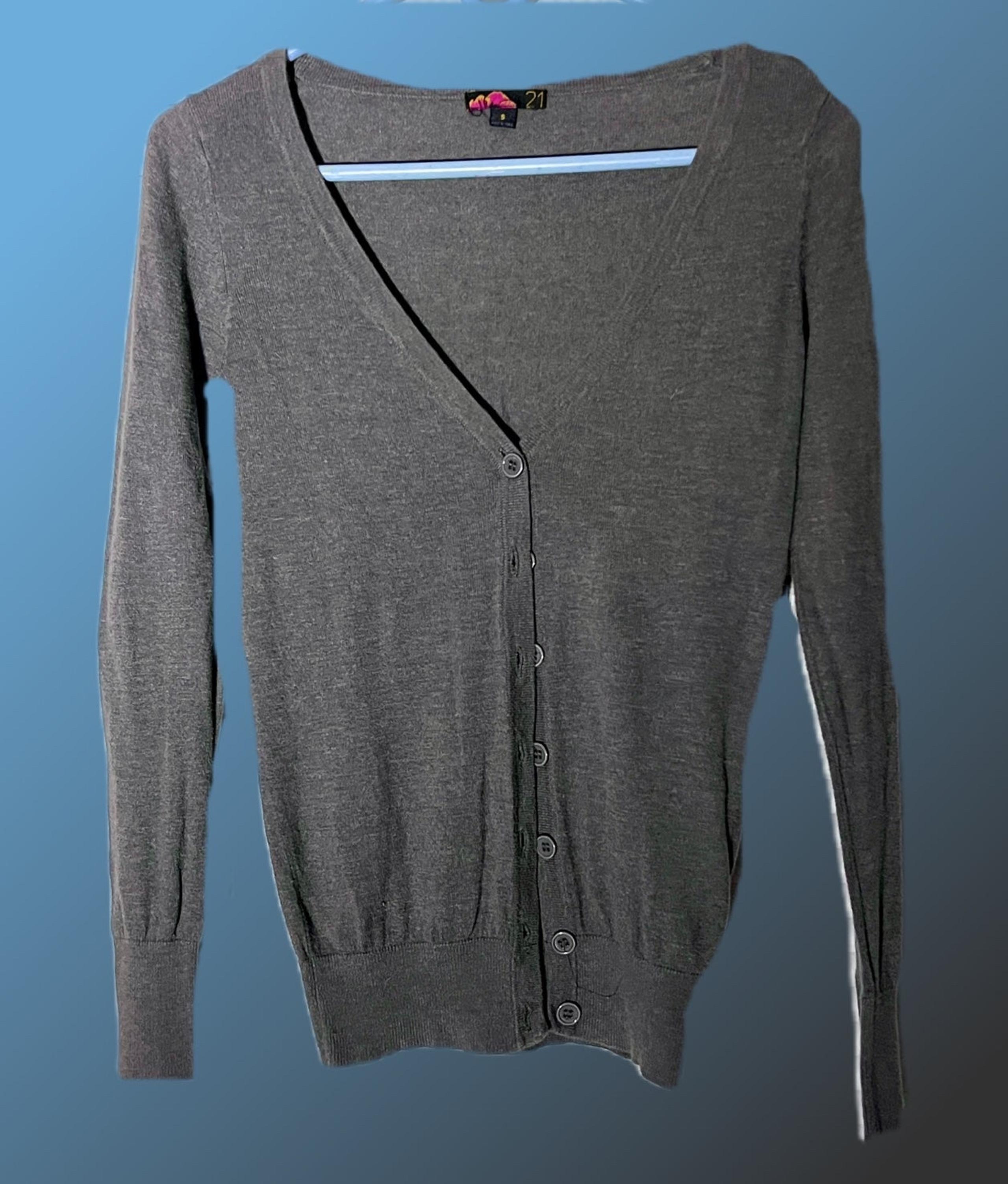 Womens grey Size Small Button up Sweater Cardigan Jacket Rue21