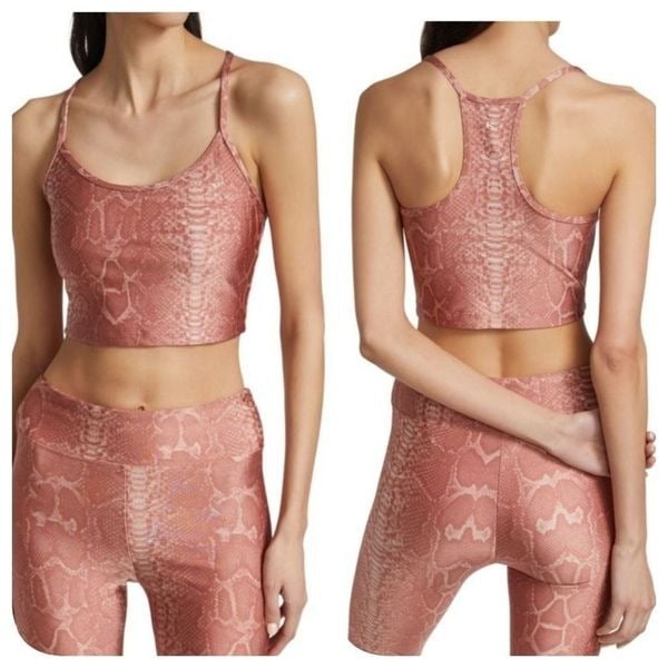 KORAL Leah Metallic Snake Sports Bra Sz S