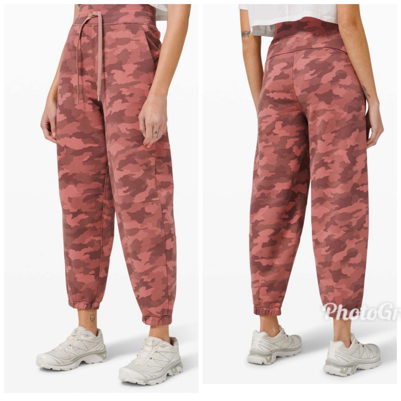 Lululemon Relaxed Fit French Terry Jogger Heritage 365 Camo Brier Rose Size 2