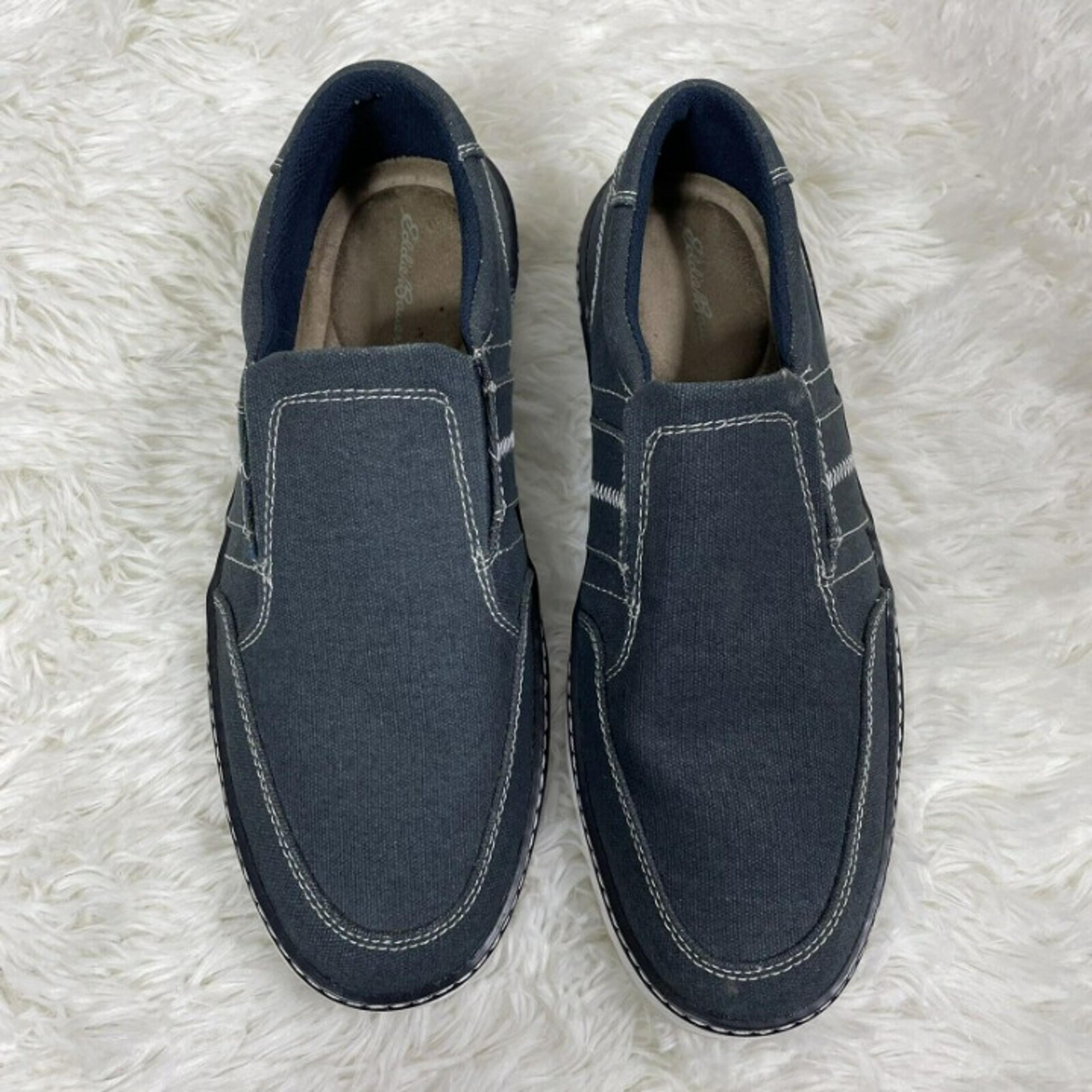 Eddie Bauer Mens Slip On Shoes Sneakers Canvas Cam Navy. Size: 8.5 Med.