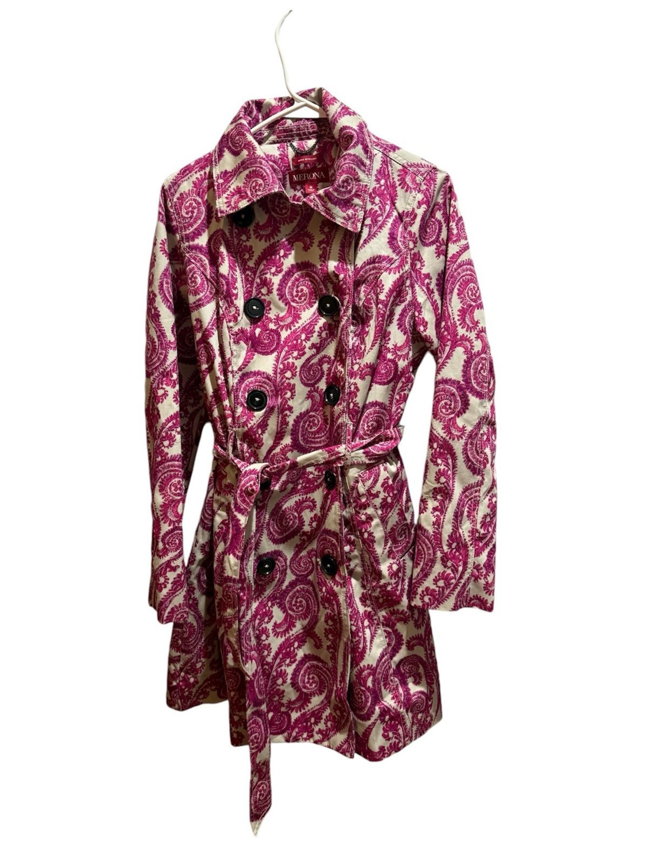Vintage  Merona womens size medium pink trench coat
