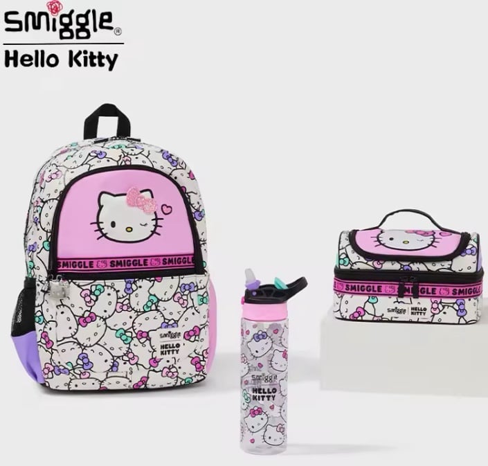 Hello Kitty Smiggle Backpack & Lunch Bag Set | 3pc | New