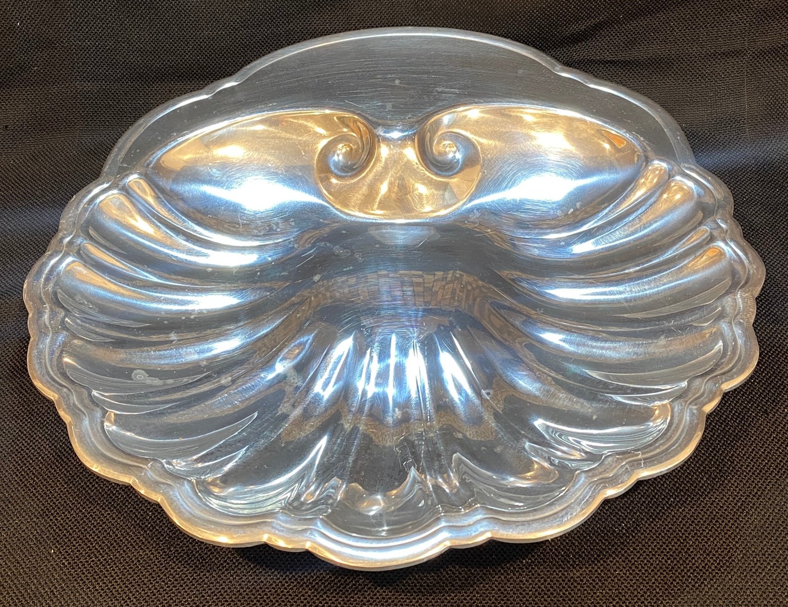 Vintage GORHAM YA99 Aegean Oyster Shell Serving Bowl Tray Dish Platter 18”