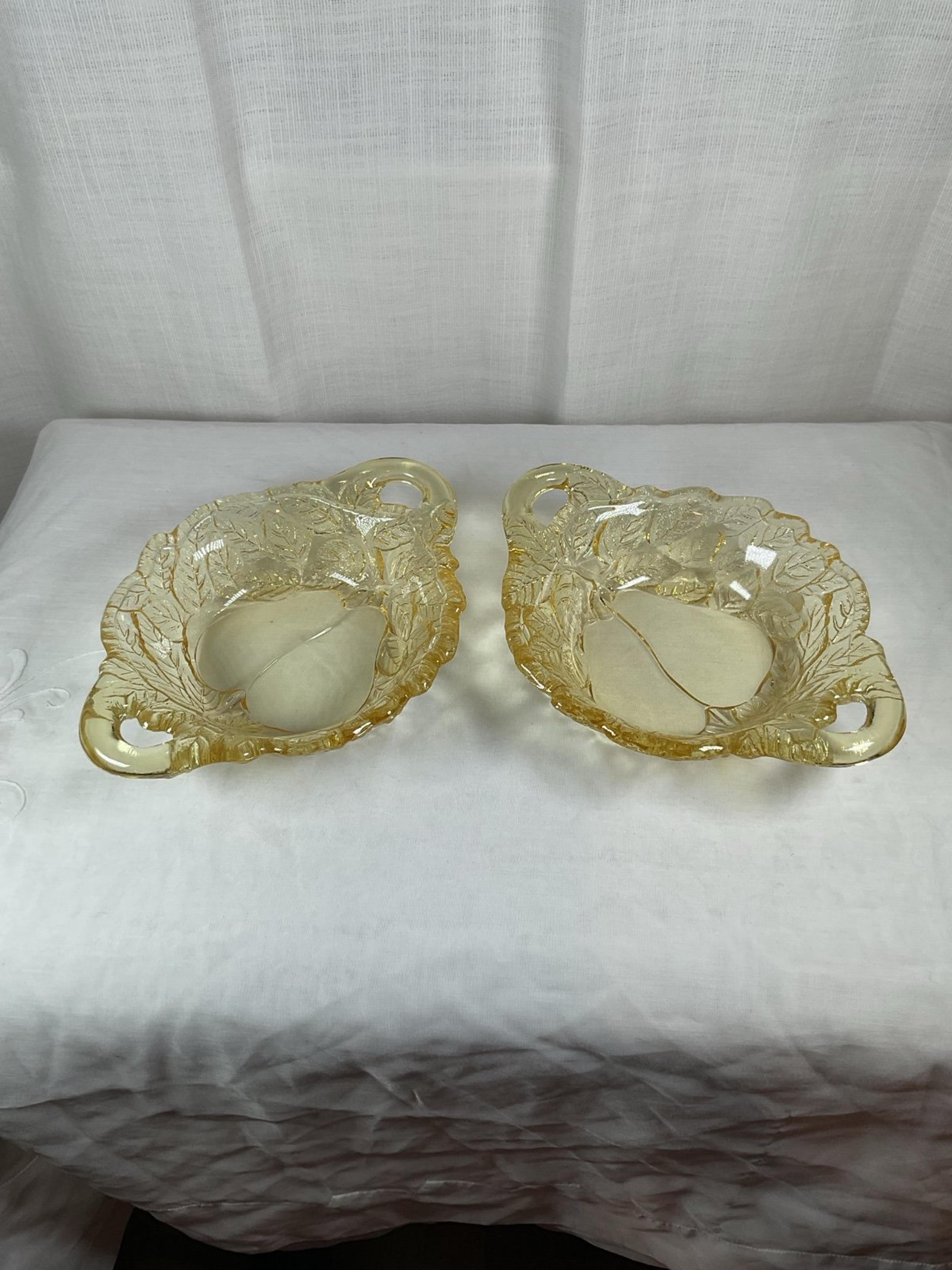 Vintage Yellow Mist Sweet Pear Tiara Indiana Depression Glass Serving Dishes