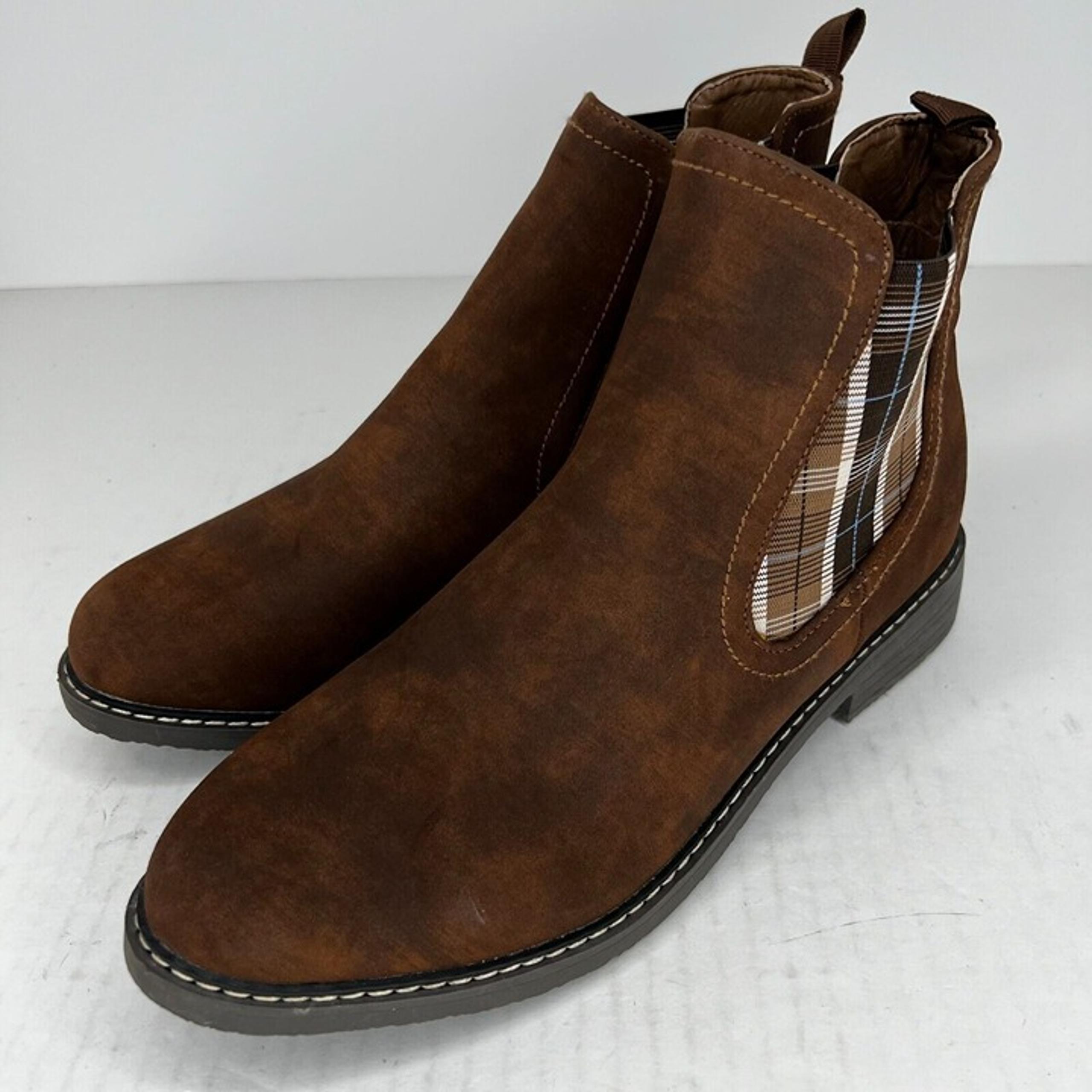 Boutique by Corkys Womens Broom Brown Faux Leather Chelsea Size 10 Ankle Boots
