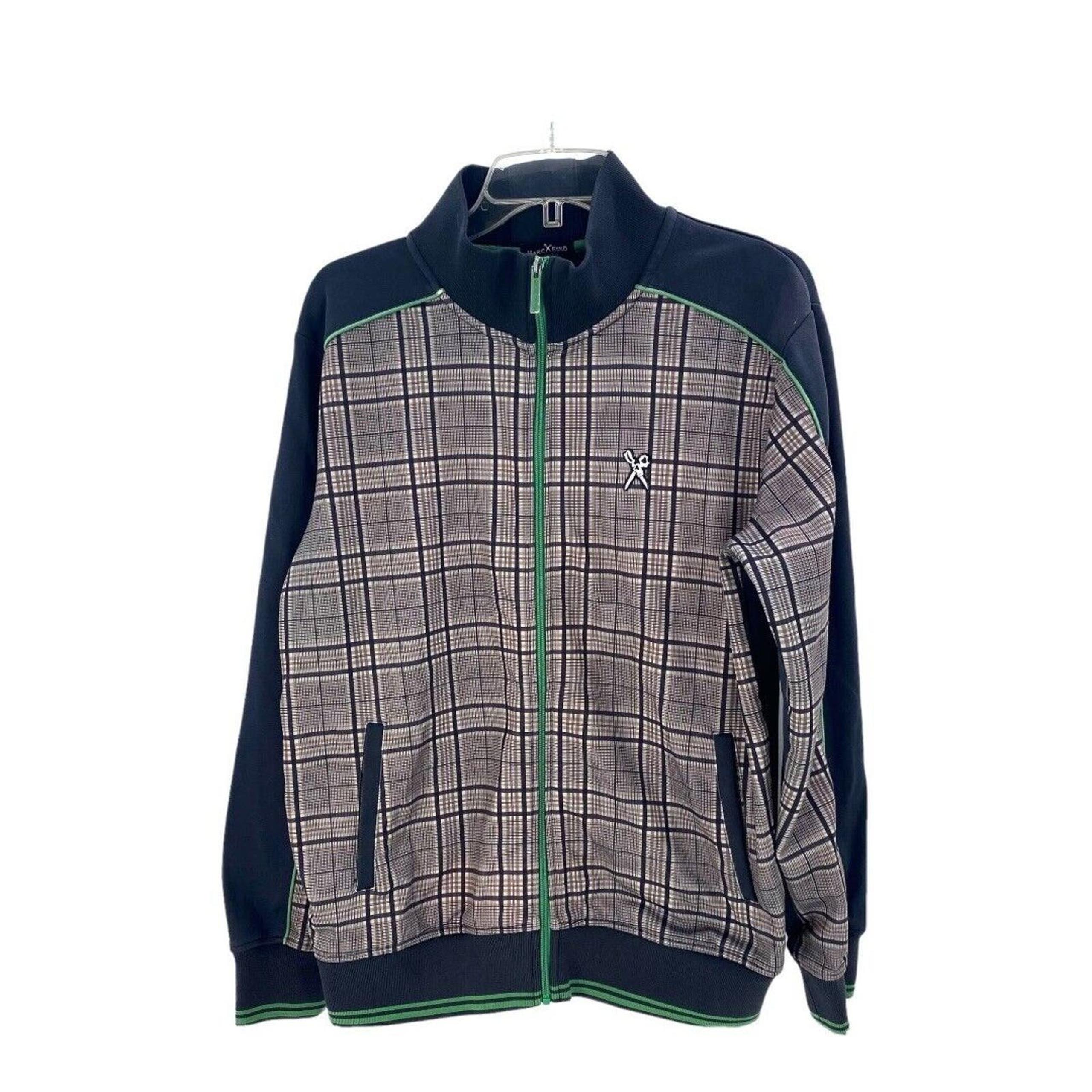 Marc Ecko Cut And Sew Full Zip Plaid Mens Jacket Medium