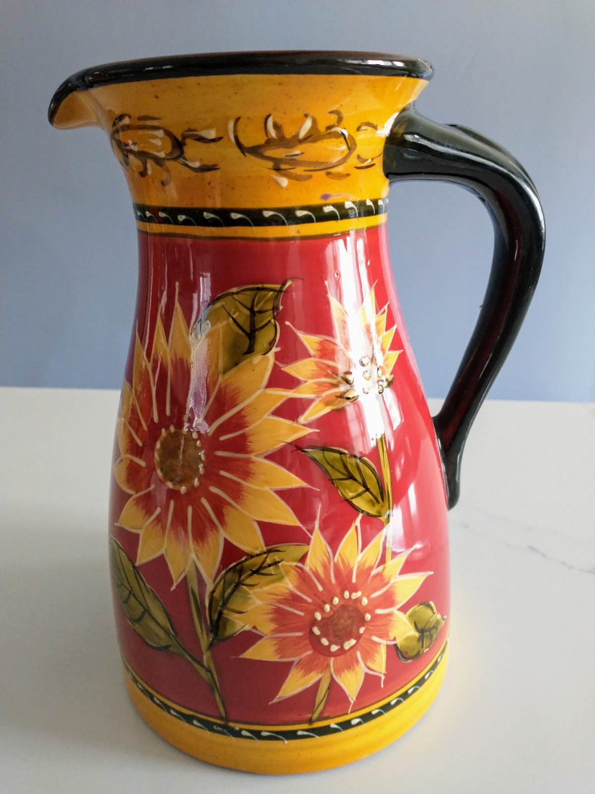 Pier Imports Sunflower Terracotta Pitcher