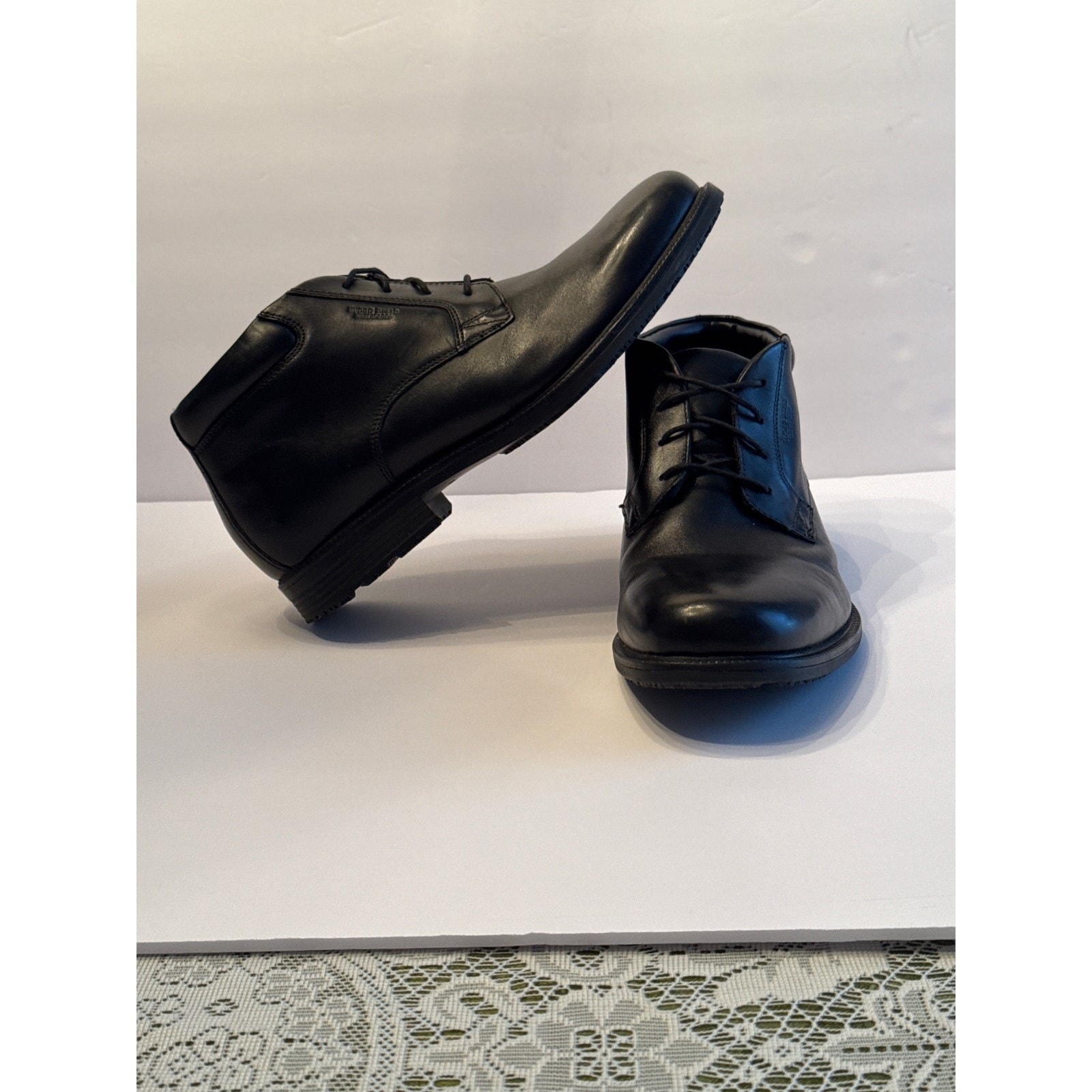 Rockport SZ 9W Ankle Boot Hydro Shield Waterproof TruTech Men Black Leather Shoe