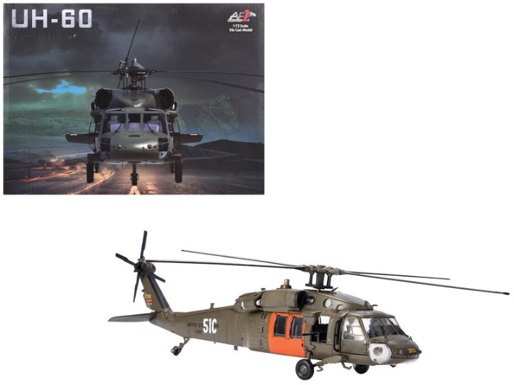 Sikorsky UH-60 Black Hawk Helicopter 51C United States Army 1/72 Diecast Model