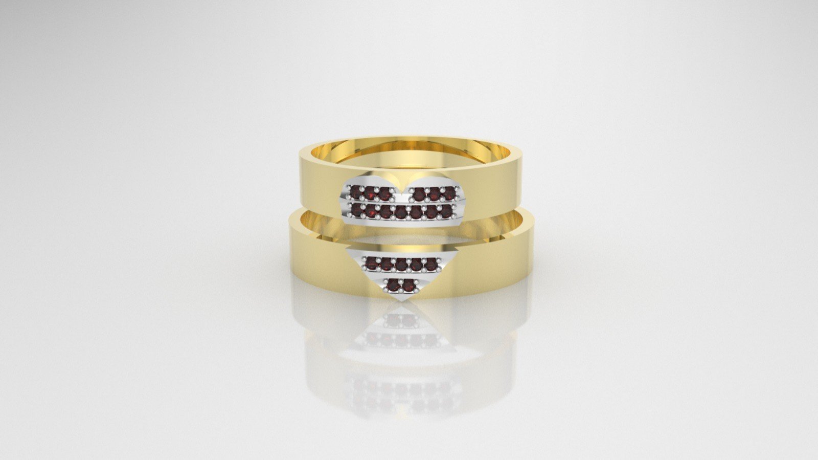14K Engagement Rings with 20 RUBY 1mm