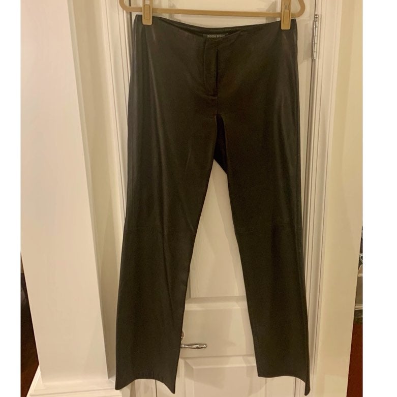 Bisou Bisou Black Leather Pants, Sz L