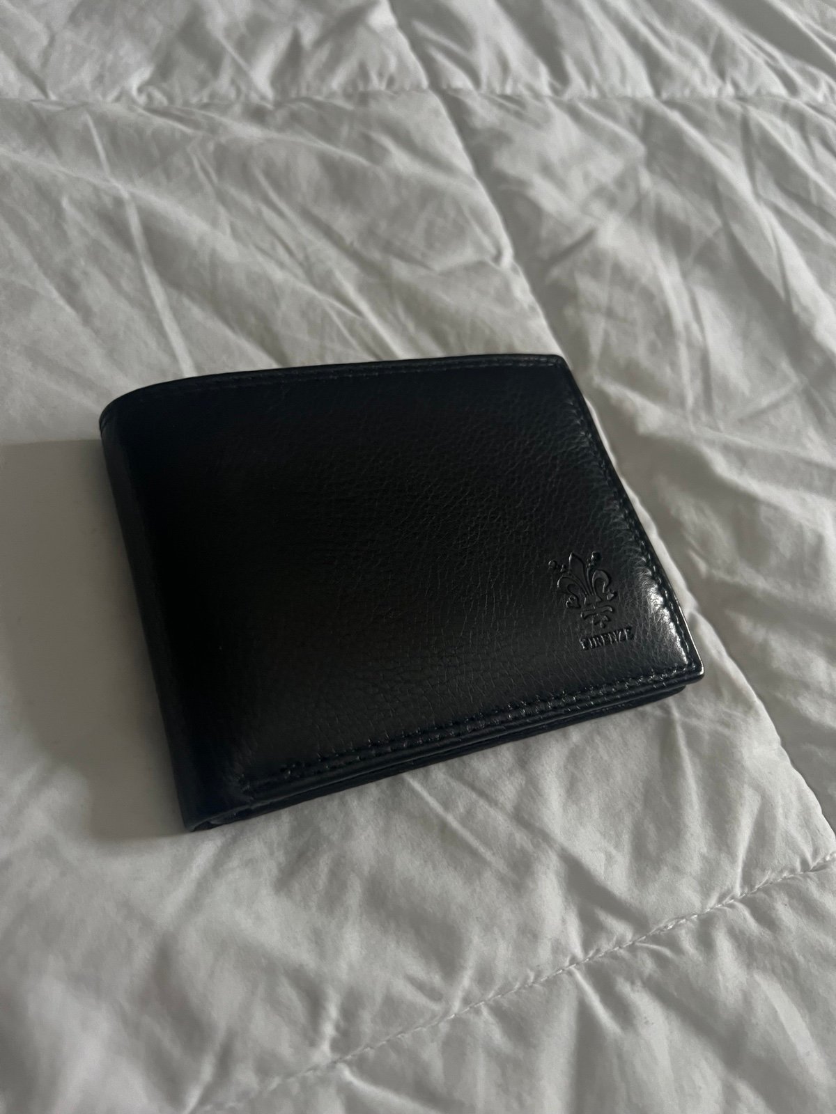 Real Genuine Italian Black Leather Wallet Firenze Vera Pelle Bifold