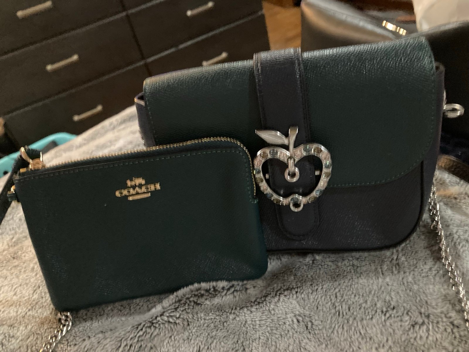 Coach Gemma limited edition color block apple crossbody &wristlet